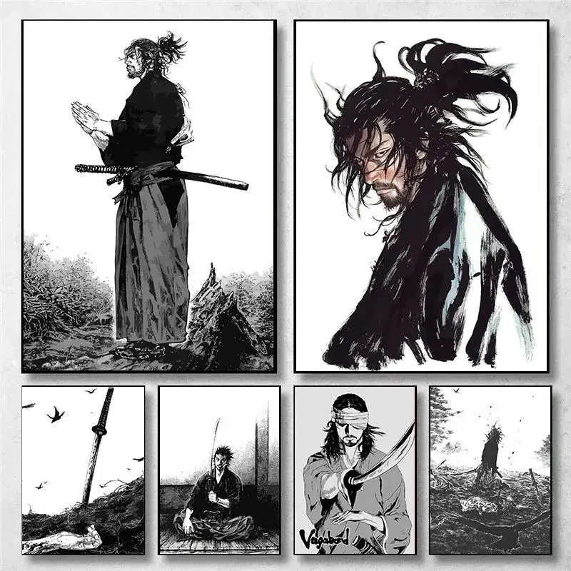 Anime Merchandise Posters - Affiche murale vintage d'anime japonais Miyamoto